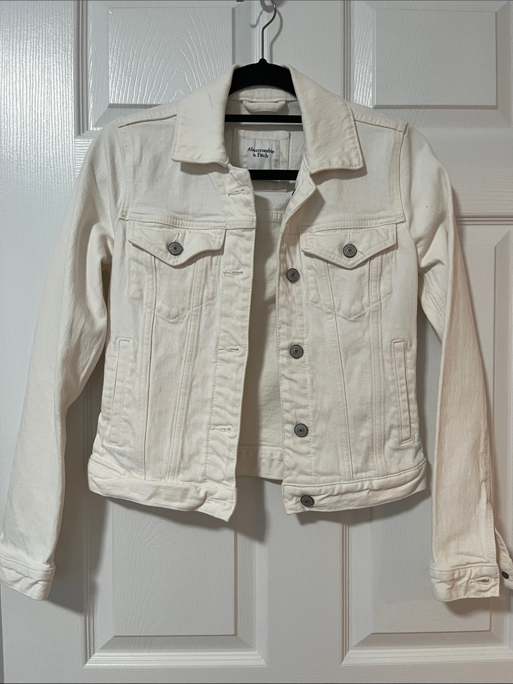Abercrombie & Fitch White Denim Jacket